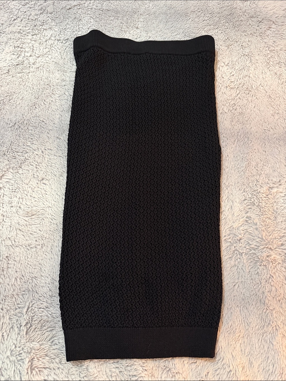 bebe Black Textured Knit Pencil Skirt
